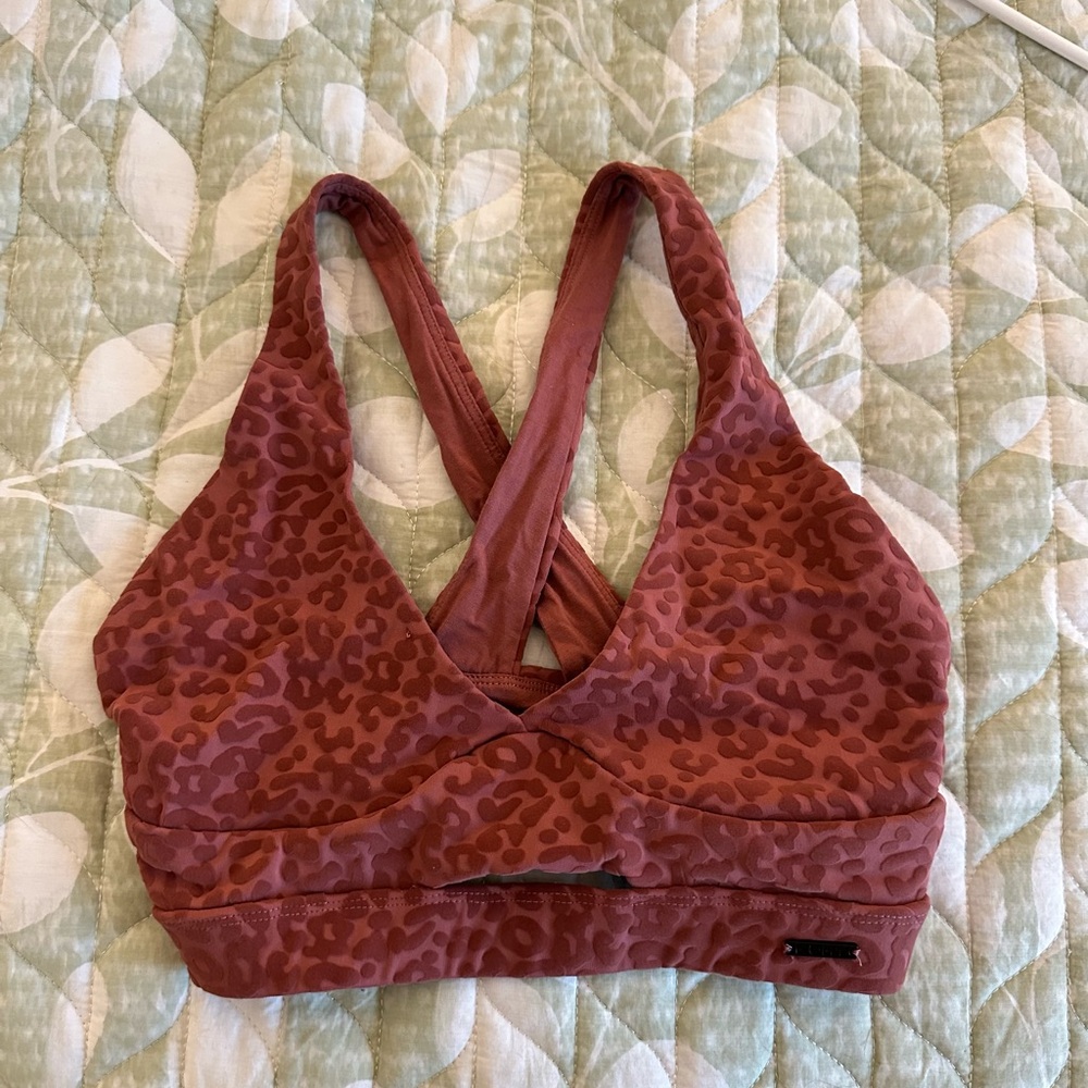 Echt pink cheetah print sports bra